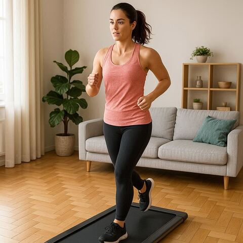 kvinna joggar